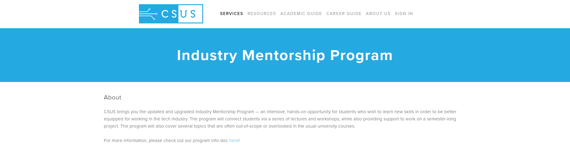 CSUS Mentorship Banner